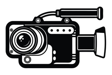 handycam black and white silhouette on white background