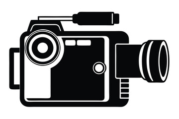 handycam black and white silhouette on white background