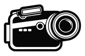 handycam black and white silhouette on white background