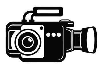 handycam black and white silhouette on white background