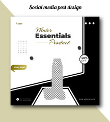 Winter essential product social media post design template