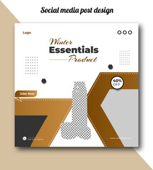 Winter essential product social media post design template