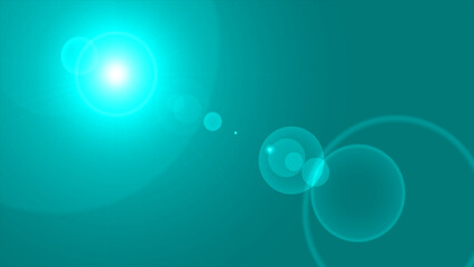 Abstract of lighting for cyan digital lens flare background