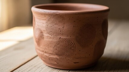 Rustic Terracotta Pot with Unique Textured Surface