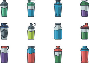 Fitness Shaker Bottles and Water Bottles Collection