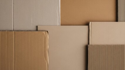 Various textures and shades of corrugated and flat cardboard