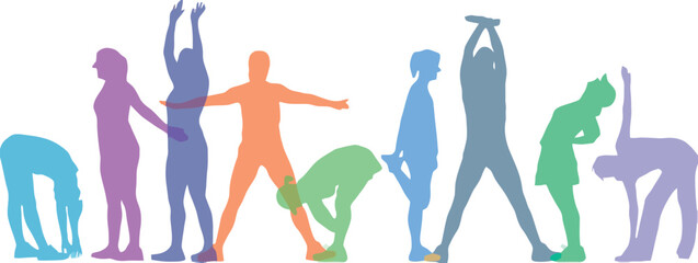 colorful people silhouettes