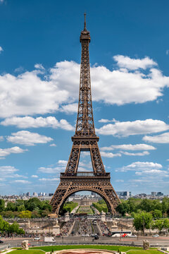 Paris France Eiffel Tower scenic skyline view from Trocadero