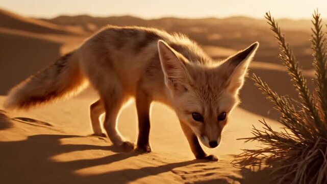 Fennec Fox in the Sahara Desert - A Glimpse into Wildlife.