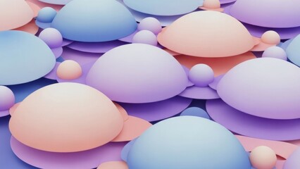 Soft Pastel Hues in Abstract Spheres and Domes Pattern