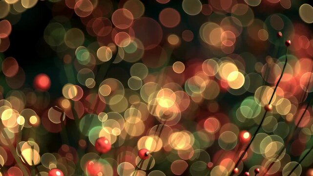 A close up of a bunch of red flowers with a blurry background. The flowers are in the foreground. Soft luminous bokeh field christmas red green white gold gentle comfort