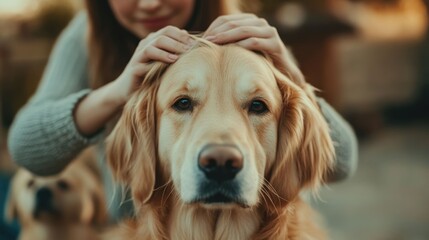 Heartwarming scene of a mother tenderly braiding her daughter s hair as their family dog watches in a cozy peaceful home setting capturing the warmth and of a relaxed weekend together