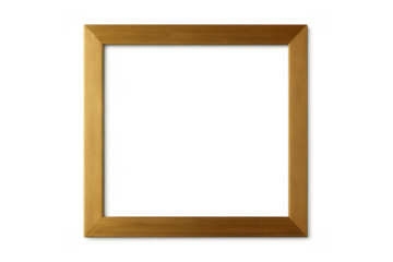 Empty wooden picture frame with transparent background