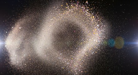 Dynamic explosion of shimmering cosmic dust