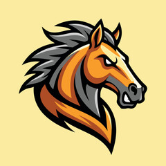 Strong Horse Character Mascot Logo Vector Template