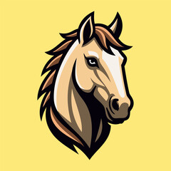 Horse Face Character Mascot Logo Vector Template