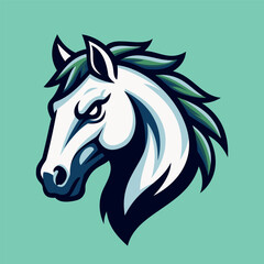 White Horse Character Mascot Logo Vector Template