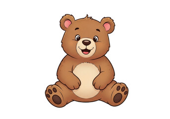 Obraz premium Cute teddy bear cartoon character isolated on transparent background for kids marketing and storybooks