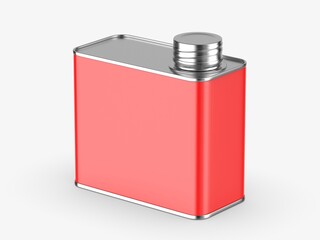 Metal tin oil can with metal cap for branding and blank 
mock up 3d illustration.