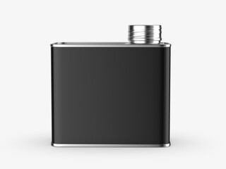 Metal tin oil can with metal cap for branding and blank 
mock up 3d illustration.