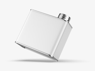 Metal tin oil can with metal cap for branding and blank 
mock up 3d illustration.