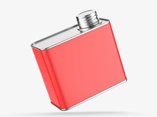 Metal tin oil can with metal cap for branding and blank 
mock up 3d illustration.