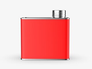 Metal tin oil can with metal cap for branding and blank 
mock up 3d illustration.