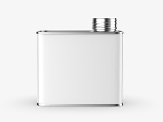 Metal tin oil can with metal cap for branding and blank 
mock up 3d illustration.