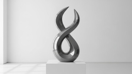 Sleek Abstract Infinity Symbol in a Gallery Setting