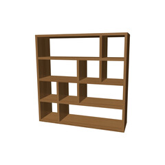 wooden shelves