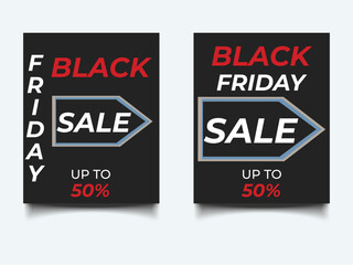 Black Friday Sale banner design template easy to customize simple and elegant design
