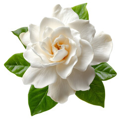white gardenia flower on transparent png background
