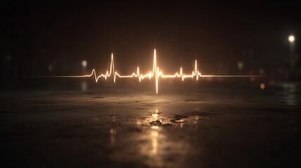 Heartbeat Projection with Golden Rim Light