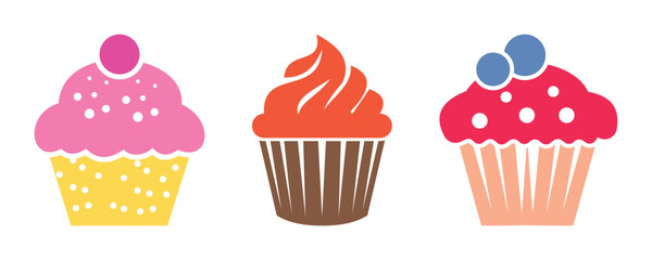 Colorful Birthday Cake Pack – Holiday Candle Cakes and Party Dessert Illustrations