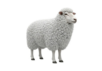 Fototapeta premium Realistic sheep isolated on transparent background for farm, nature and agriculture themes