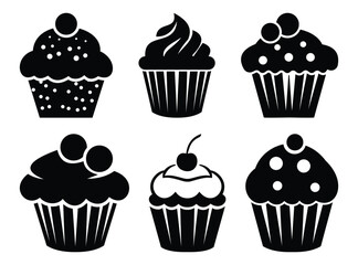  Cakes, Cupcakes, Donuts, Cookies, Macarons and Party Treats Vector