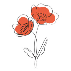 Elegant Hand drawn of flowers. Vector illustration.