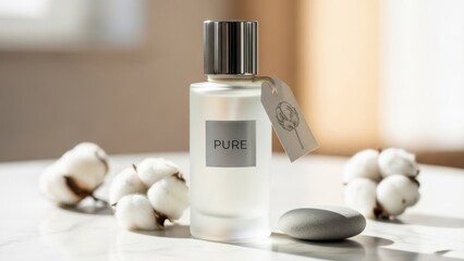 Elegant PURE Scent Bottle Surrounded by Natural Elements