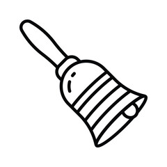 Classic ringing school bell outline style vector, ready to use icon
