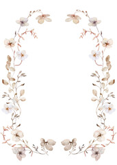 Watercolor floral frame