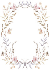 Watercolor floral frame