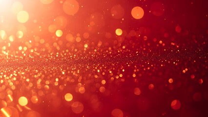 Abstract red and orange bokeh background with light streaks and particles