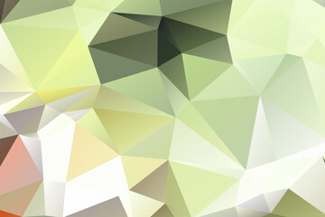 Abstract Low-Poly Geometric Triangles in Green and Yellow Tones