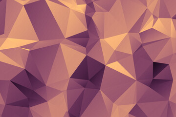 Abstract Low Poly Geometric Background with Purple and Orange Gradient