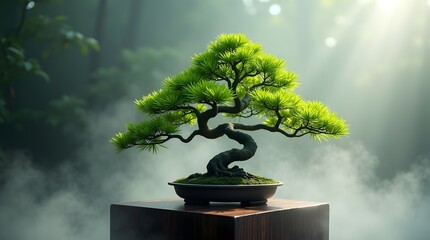 ultrarealistic cinematic photo of a lone bonsai Created with Generative AI technology