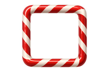 Candy cane square frame border transparent background