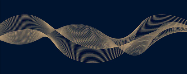 Modern golden wave on dark backgrounds. Thin line modern premium shape, premium curve glitter abstract gold