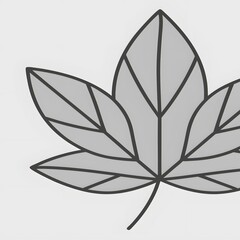 Black and white floral vector illustration of an abstract nature leaf design element
