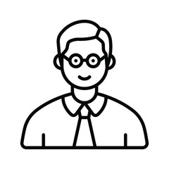 outline icon of teacher portrait, premium vector design