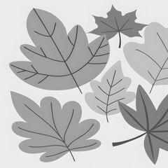 Seamless vector pattern of floral autumn leaves for a nature wallpaper design and decoration set